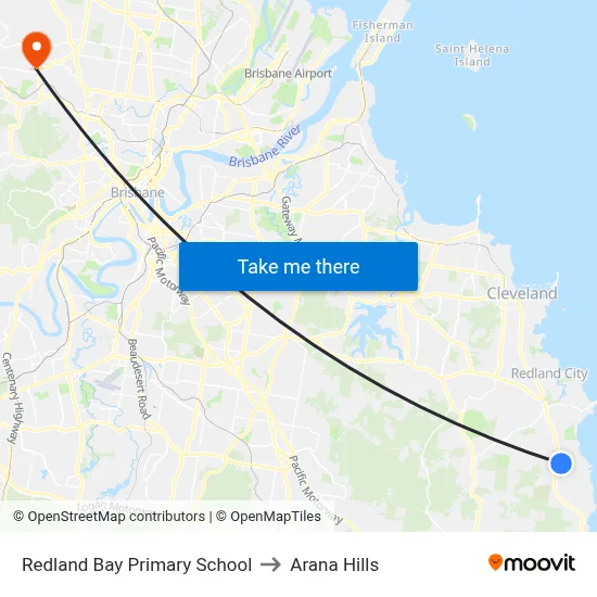 Redland Bay Primary School to Arana Hills map