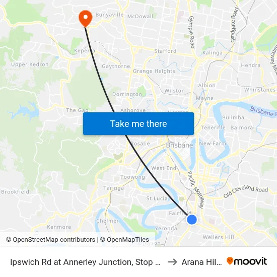 Ipswich Rd at Annerley Junction, Stop 22 to Arana Hills map