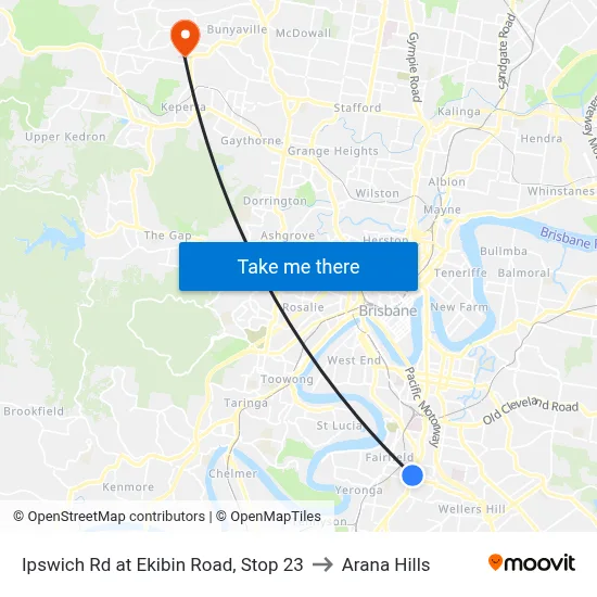 Ipswich Rd at Ekibin Road, Stop 23 to Arana Hills map