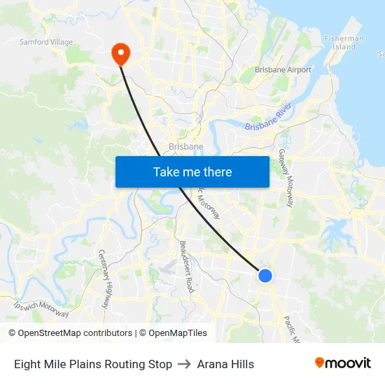Eight Mile Plains Routing Stop to Arana Hills map
