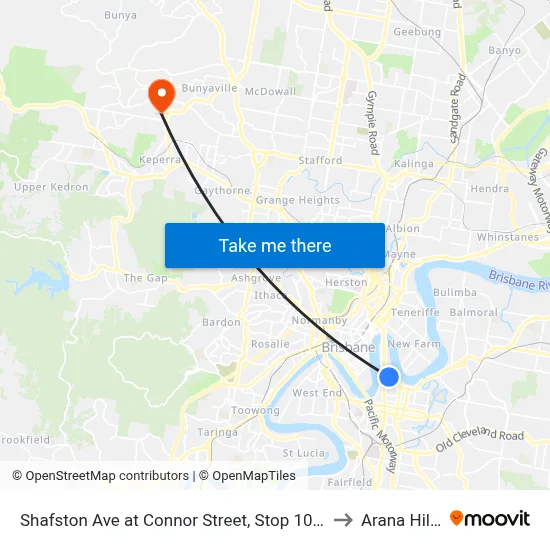 Shafston Ave at Connor Street, Stop 10/6 to Arana Hills map