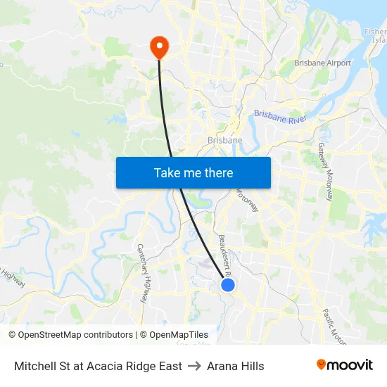 Mitchell St at Acacia Ridge East to Arana Hills map