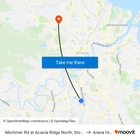 Mortimer Rd at Acacia Ridge North, Stop 59 to Arana Hills map