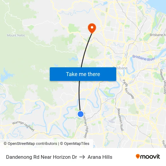 Dandenong Rd Near Horizon Dr to Arana Hills map