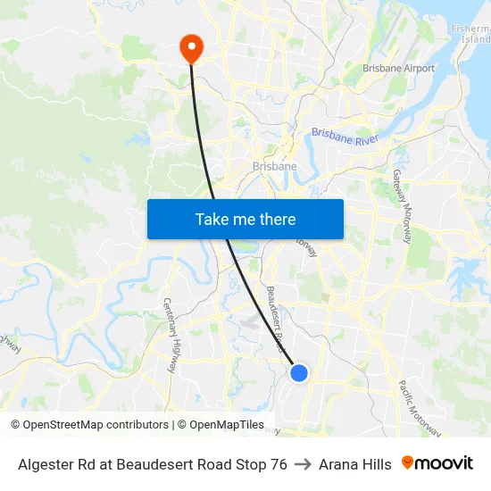 Algester Rd at Beaudesert Road Stop 76 to Arana Hills map