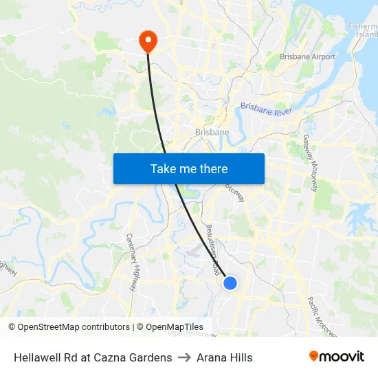 Hellawell Rd at Cazna Gardens to Arana Hills map