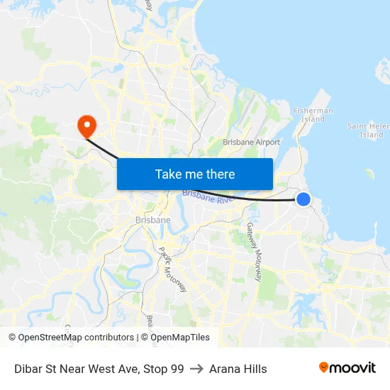 Dibar St Near West Ave, Stop 99 to Arana Hills map