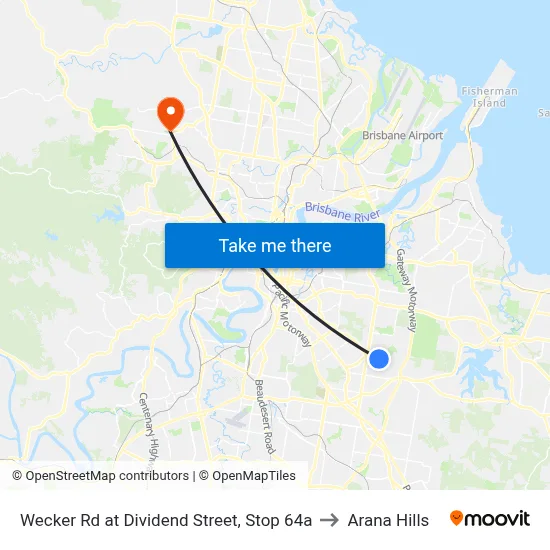 Wecker Rd at Dividend Street, Stop 64a to Arana Hills map