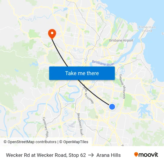 Wecker Rd at Wecker Road, Stop 62 to Arana Hills map