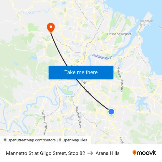 Mannetto St at Gilgo Street, Stop 82 to Arana Hills map