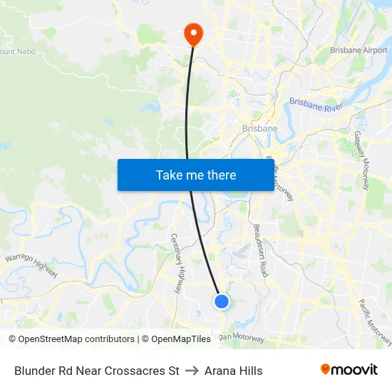 Blunder Rd Near Crossacres St to Arana Hills map