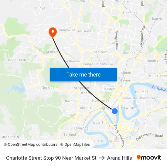 Charlotte Street Stop 90 Near Market St to Arana Hills map