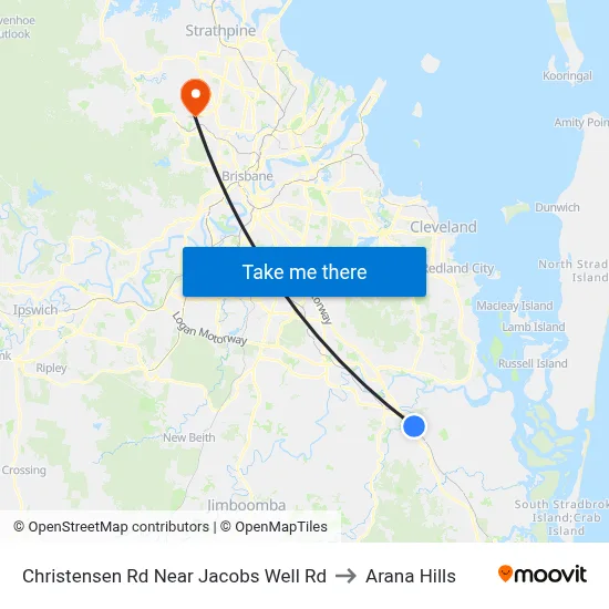 Christensen Rd Near Jacobs Well Rd to Arana Hills map