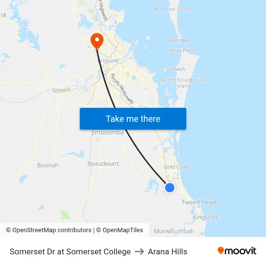 Somerset Dr at Somerset College to Arana Hills map