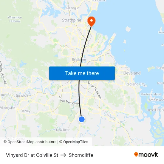 Vinyard Dr at Colville St to Shorncliffe map