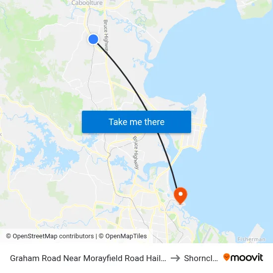 Graham Road Near Morayfield Road Hail 'N' Ride to Shorncliffe map