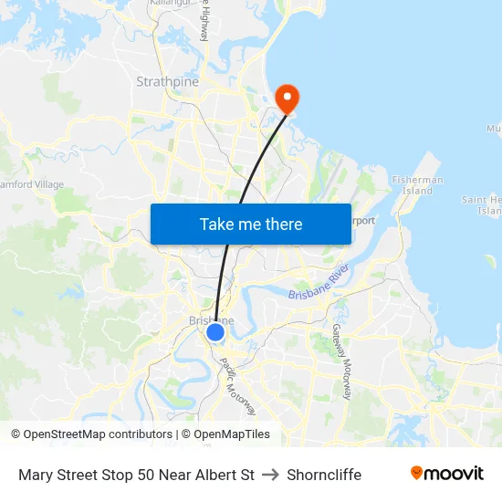 Mary Street Stop 50 Near Albert St to Shorncliffe map