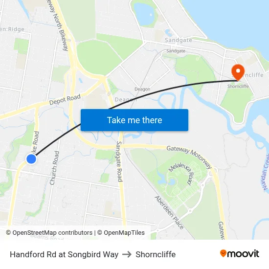 Handford Rd at Songbird Way to Shorncliffe map
