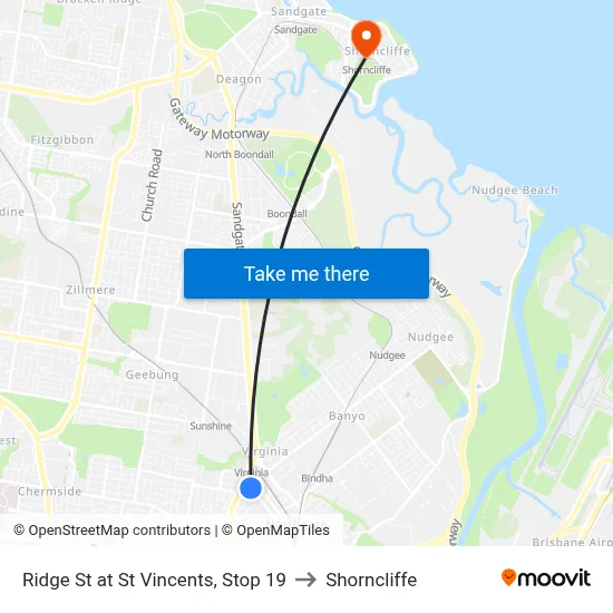 Ridge St at St Vincents, Stop 19 to Shorncliffe map