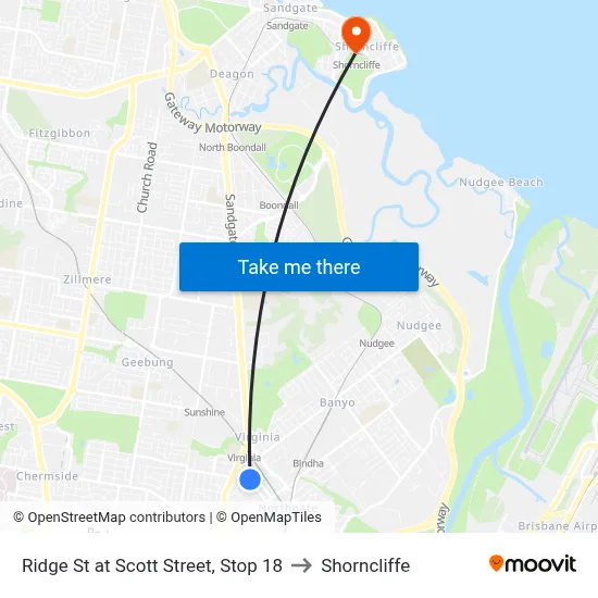 Ridge St at Scott Street, Stop 18 to Shorncliffe map