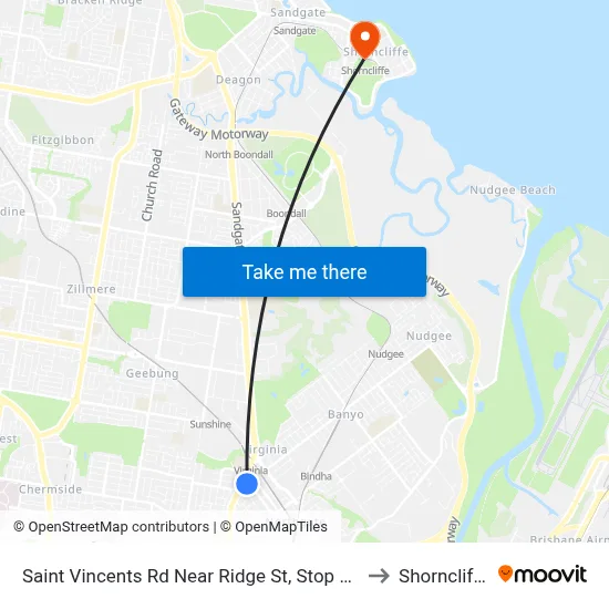 Saint Vincents Rd Near Ridge St, Stop 19 to Shorncliffe map