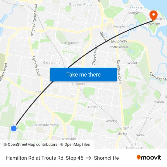 Hamilton Rd at Trouts Rd, Stop 46 to Shorncliffe map