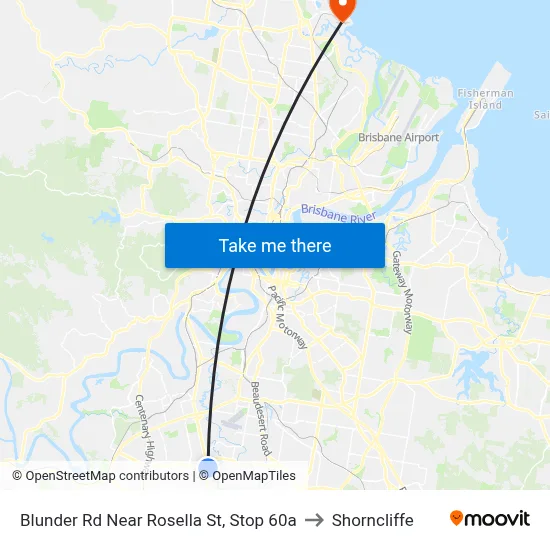 Blunder Rd Near Rosella St, Stop 60a to Shorncliffe map