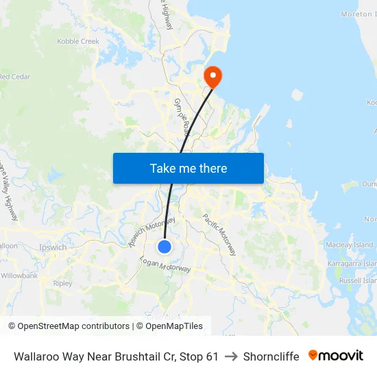 Wallaroo Way Near Brushtail Cr, Stop 61 to Shorncliffe map