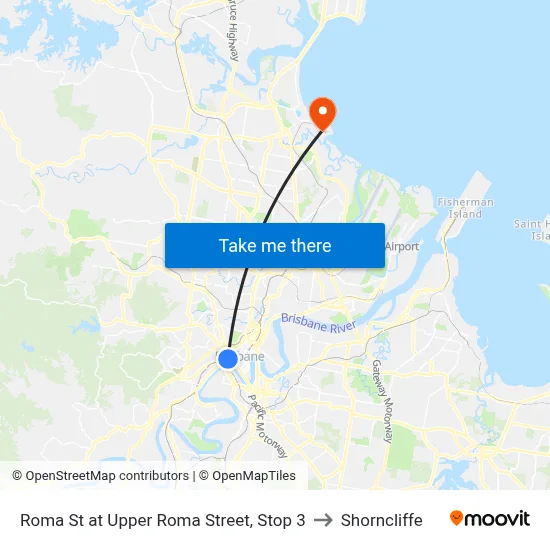 Roma St at Upper Roma Street, Stop 3 to Shorncliffe map