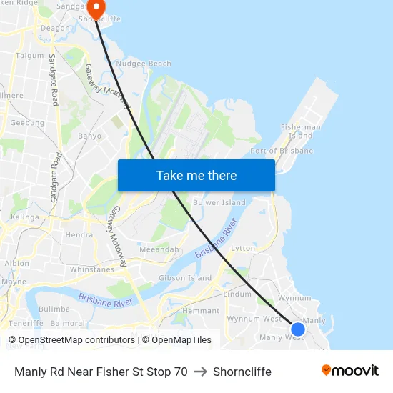 Manly Rd Near Fisher St Stop 70 to Shorncliffe map
