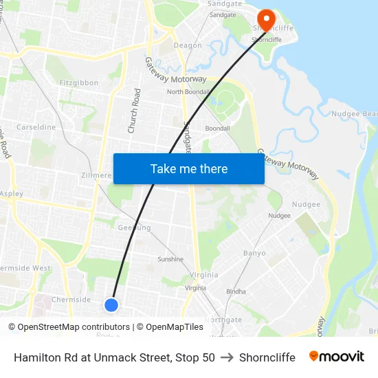 Hamilton Rd at Unmack Street, Stop 50 to Shorncliffe map