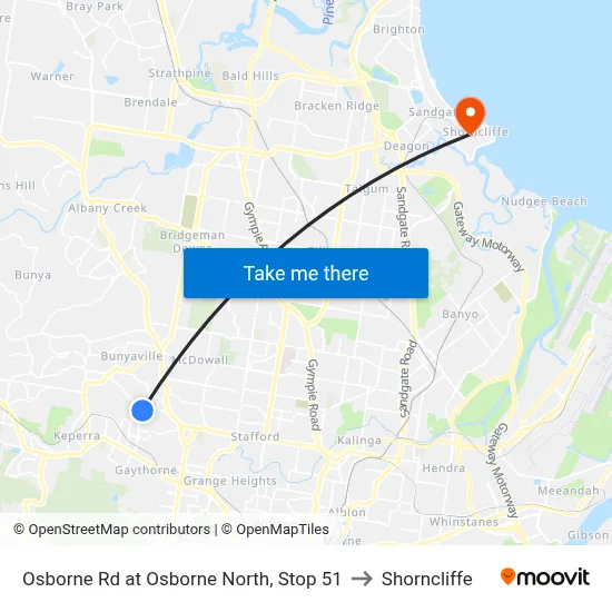 Osborne Rd at Osborne North, Stop 51 to Shorncliffe map
