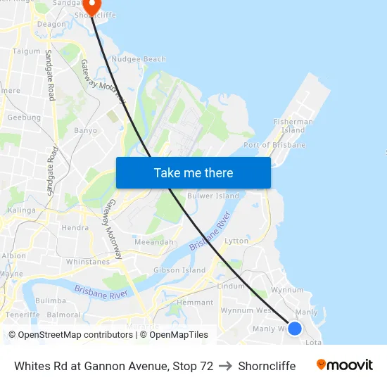 Whites Rd at Gannon Avenue, Stop 72 to Shorncliffe map