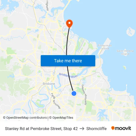 Stanley Rd at Pembroke Street, Stop 42 to Shorncliffe map