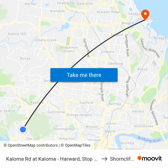 Kaloma Rd at Kaloma - Harward, Stop 38 to Shorncliffe map