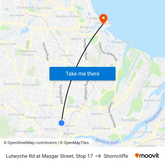 Lutwyche Rd at Maygar Street, Stop 17 to Shorncliffe map