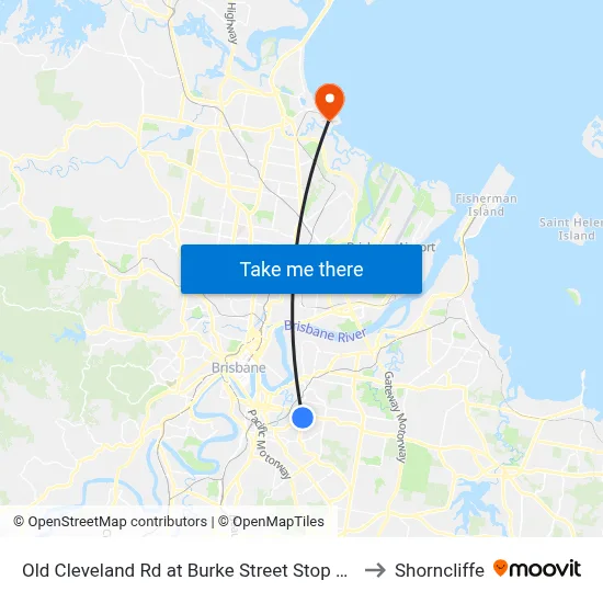 Old Cleveland Rd at Burke Street Stop 25 to Shorncliffe map