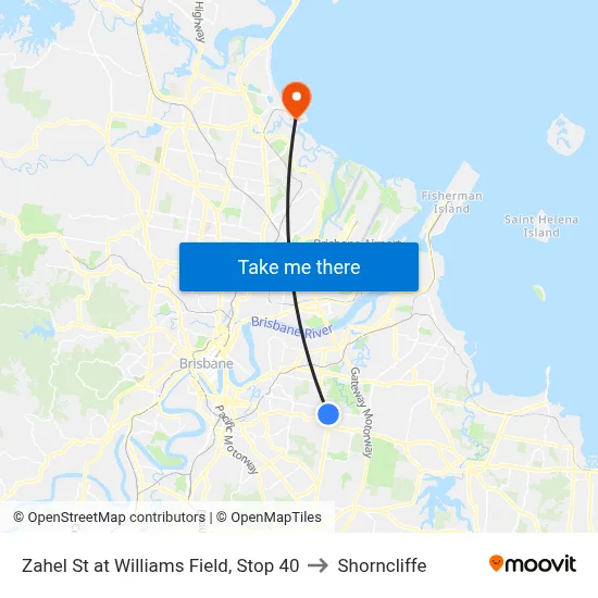 Zahel St at Williams Field, Stop 40 to Shorncliffe map