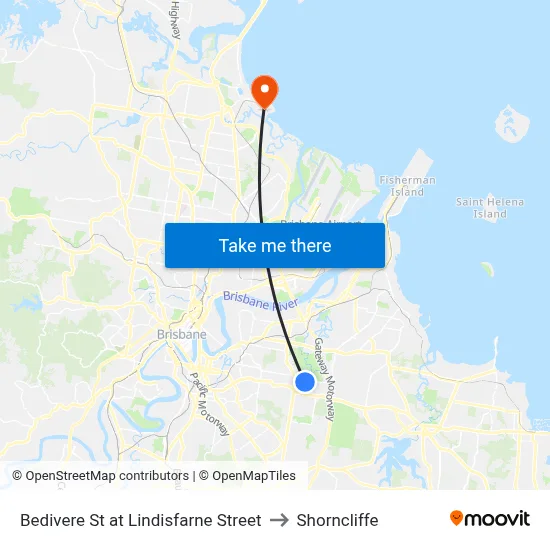 Bedivere St at Lindisfarne Street to Shorncliffe map