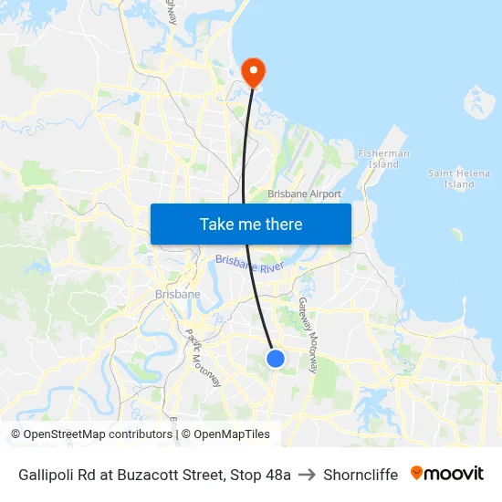 Gallipoli Rd at Buzacott Street, Stop 48a to Shorncliffe map