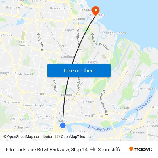 Edmondstone Rd at Parkview, Stop 14 to Shorncliffe map