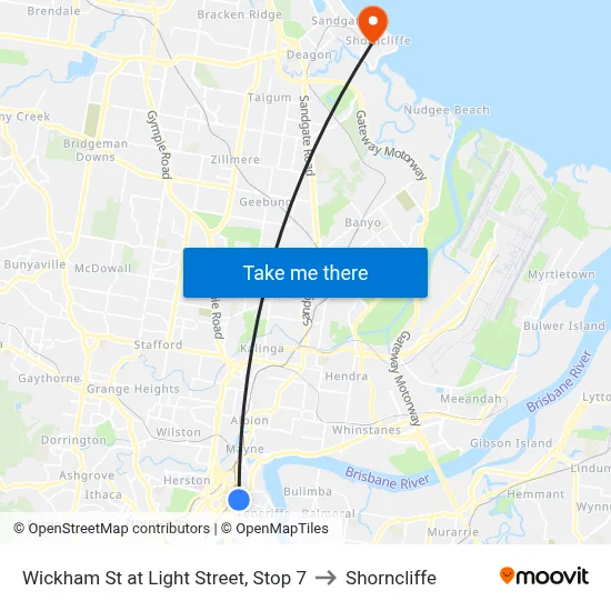 Wickham St at Light Street, Stop 7 to Shorncliffe map