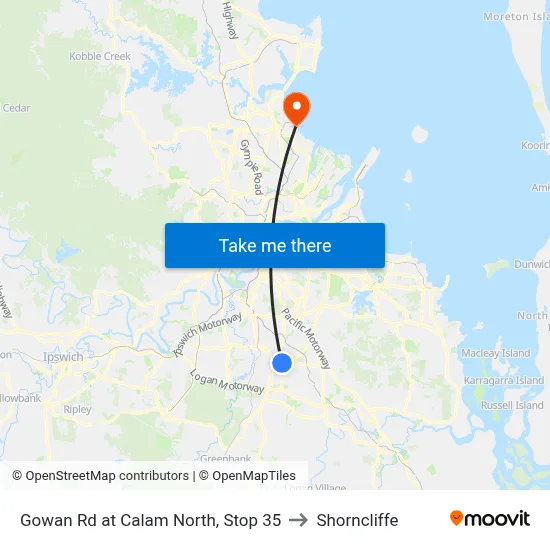 Gowan Rd at Calam North, Stop 35 to Shorncliffe map