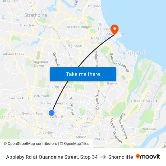 Appleby Rd at Quandeine Street, Stop 34 to Shorncliffe map