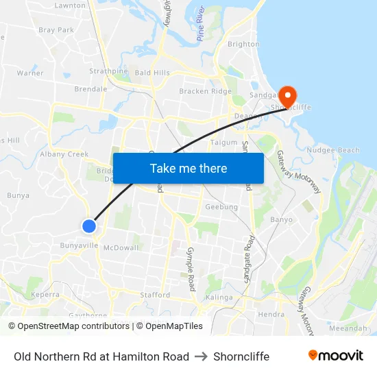 Old Northern Rd at Hamilton Road to Shorncliffe map