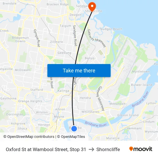 Oxford St at Wambool Street, Stop 31 to Shorncliffe map