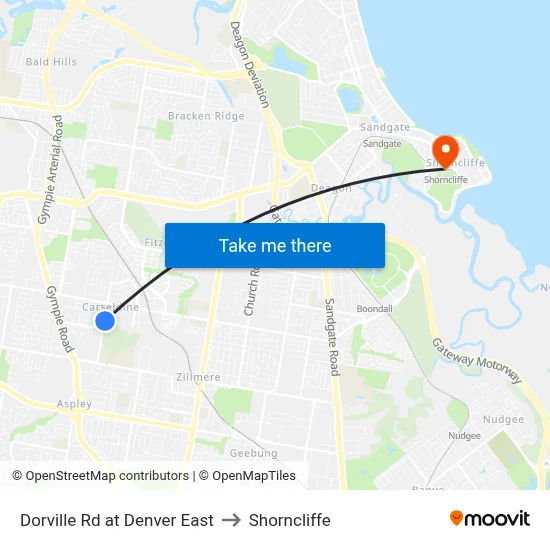 Dorville Rd at Denver East to Shorncliffe map