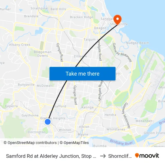 Samford Rd at Alderley Junction, Stop 26 to Shorncliffe map