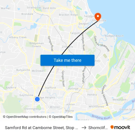 Samford Rd at Camborne Street, Stop 28 to Shorncliffe map