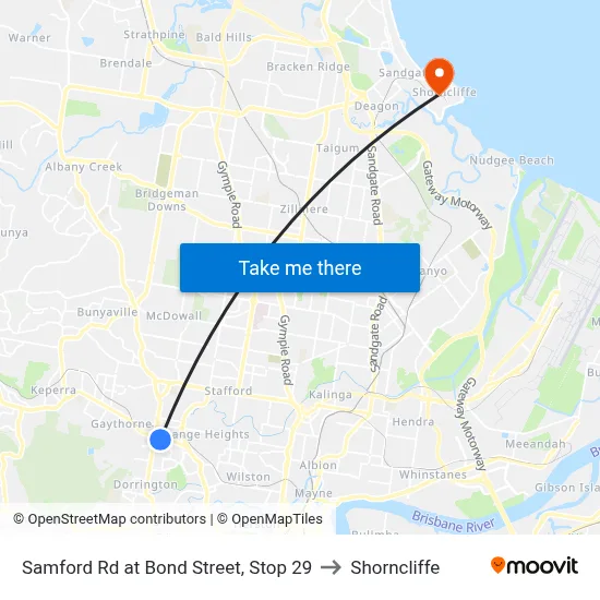 Samford Rd at Bond Street, Stop 29 to Shorncliffe map